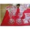 Image 2 : Clear Glass Candlestick sets + unique cut glass dish