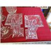 Image 3 : Clear Glass Candlestick sets + unique cut glass dish