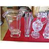 Image 2 : Lot of (5) crystal + glass pieces - Vases, footed bowl