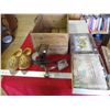 Image 1 : Fruit crate, wooden shoes, postal scale + misc