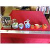 Image 1 : Snow Globes, music box (not working) misc tomato ware