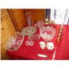Image 1 : Lot of glassware + bowl, plates, decanter set