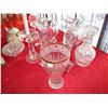 Image 3 : Clear glass candle sticks, vases, misc