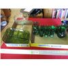 Image 1 : Lot of green glasses, vases, divided dish + glass bowl