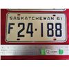 Image 3 : 1961 Saskatchewan (Pair) License Plates