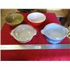 Image 1 : Pyrex casserole dishes with lids + Medalta stoneware bowl