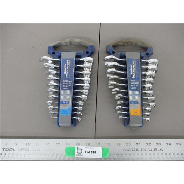 2X THE BID PRICE - SAE + Metric stubby combo wrench sets