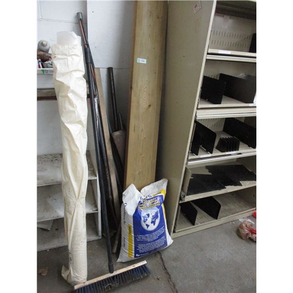 Misc piping, broom, 8 mil plastic, Bag of absorbent + misc