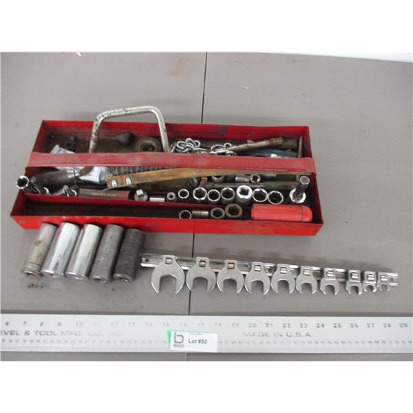 Deep sockets, crow foot wrenches, misc