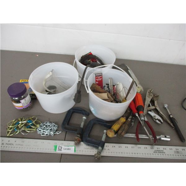 Clamps, hard tools, misc