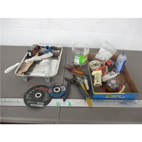 Lock wrenches, grinding wheels, misc