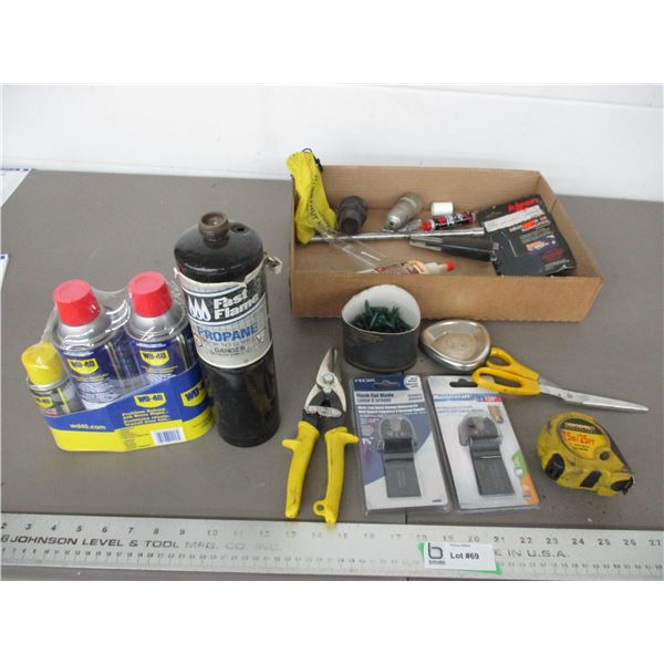 WD-40 + propane tank + misc