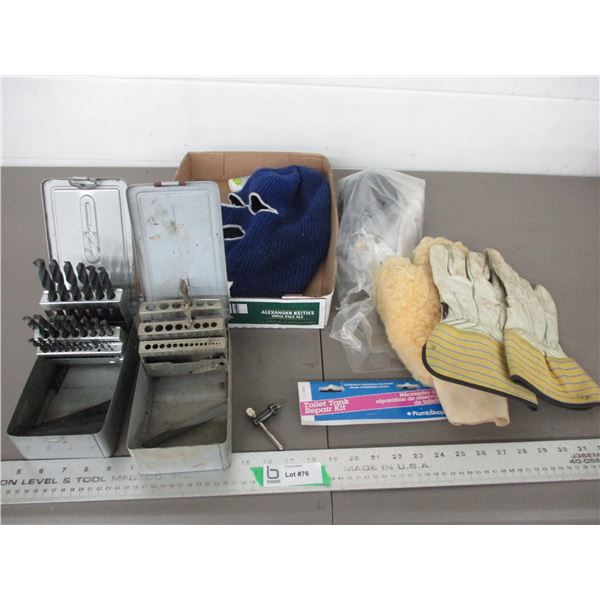 Drill bits, gloves, misc