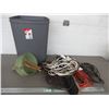 Image 1 : Rubbermaid basket, extension cords, misc