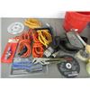 Image 3 : Extension cords, knee pads, wire brushes, saws, misc