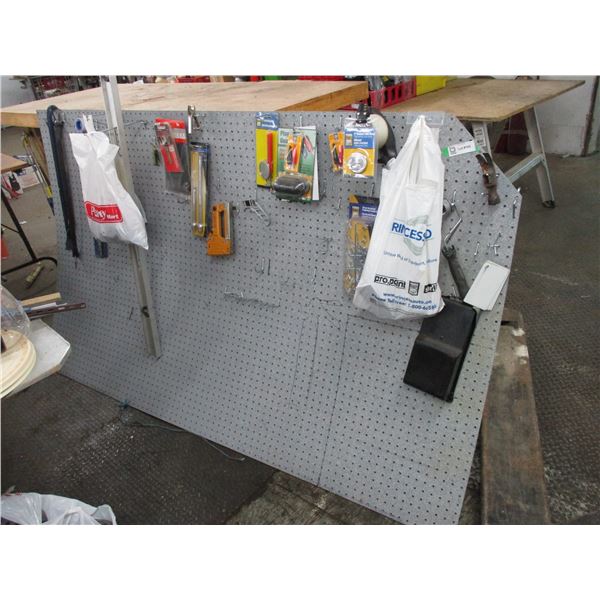 Peg board with misc tools