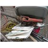 Image 3 : Shopping cart with golf clubs, cords, misc