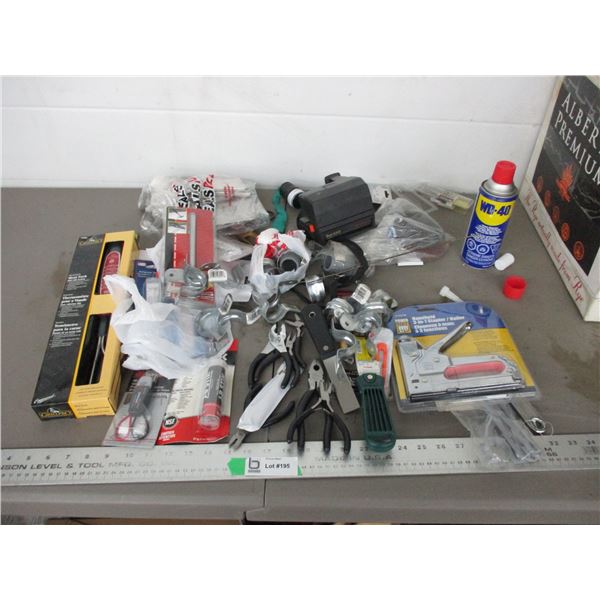 New 3 in 1 stapler, pliers, crescent wrench, pipe clamps