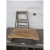 Image 1 : Wooden step stool, 4-wheel 900lb dolly