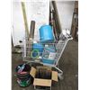 Image 1 : Shopping cart with 3 water containers, gutter flusher, am/fm antenna