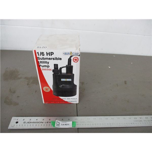 New 1/6 HP submersible utility pump