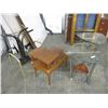 Image 1 : 2 glass top end tables + furniture legs + end table