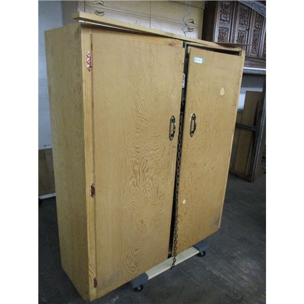 Wooden cupboard - 48x18x61 with dolly