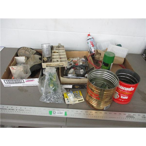 Small staples, washers, water hose, guide posts