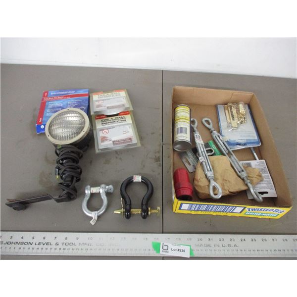 Clevis, turnbuckles, light