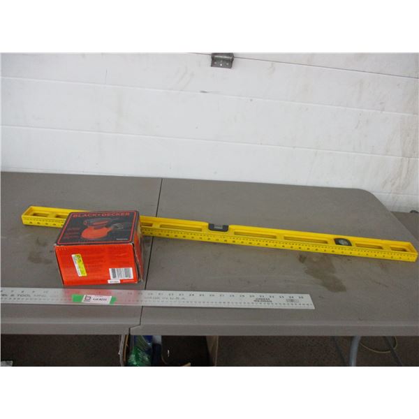 4ft level + new B&D 5" random orbit sander