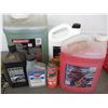 Image 3 : Partial containers with oil, antifreeze, washer fluid