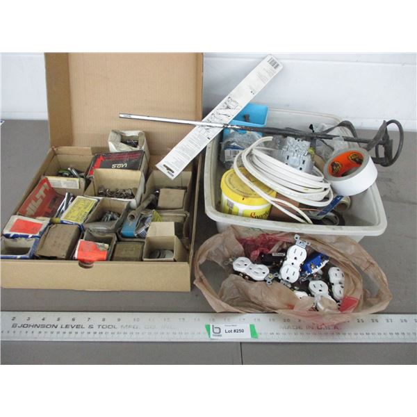 Electrical outlets, screws, washers