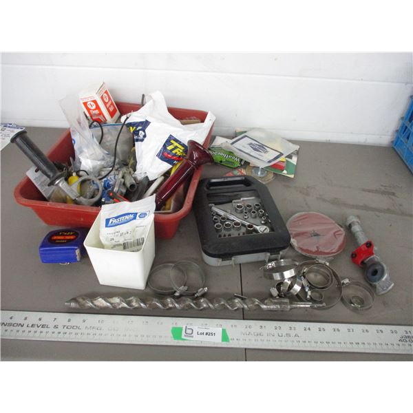 Auger bit, clamps, misc