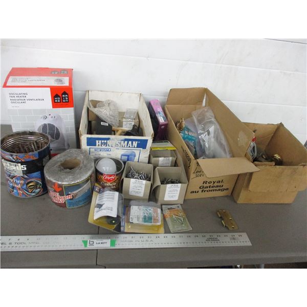 Rivets, fan heater, hinges