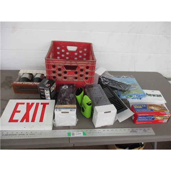 New floor registers, exit sign, misc