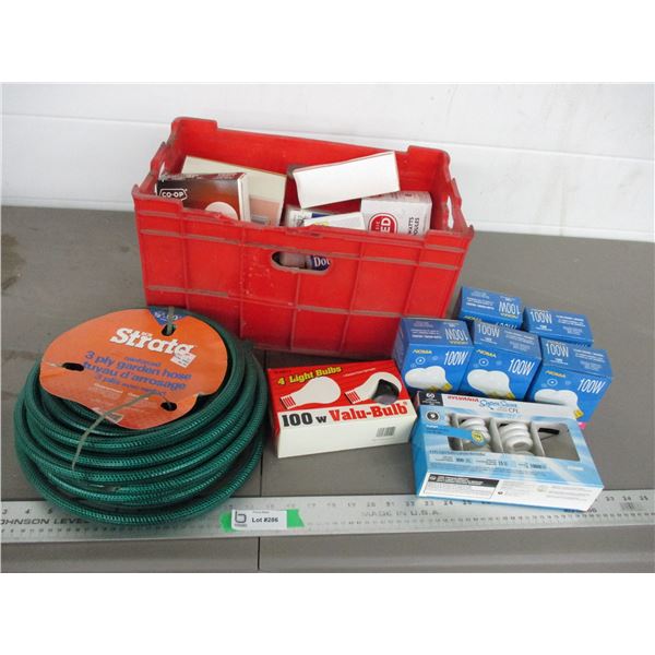 New garden hose, light bulbs