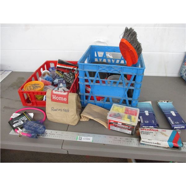 Wire connectors, nails, auto light bulbs