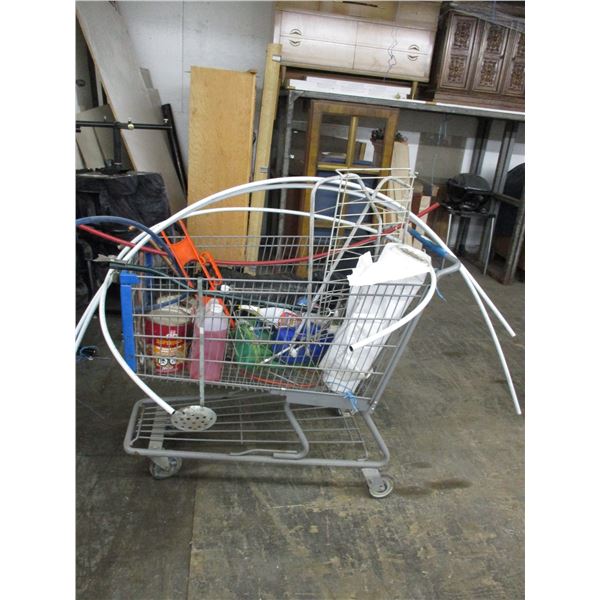 Shopping cart with pex pipe, wire, string, copper