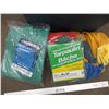Image 2 : Plastic tote with new tarps, misc