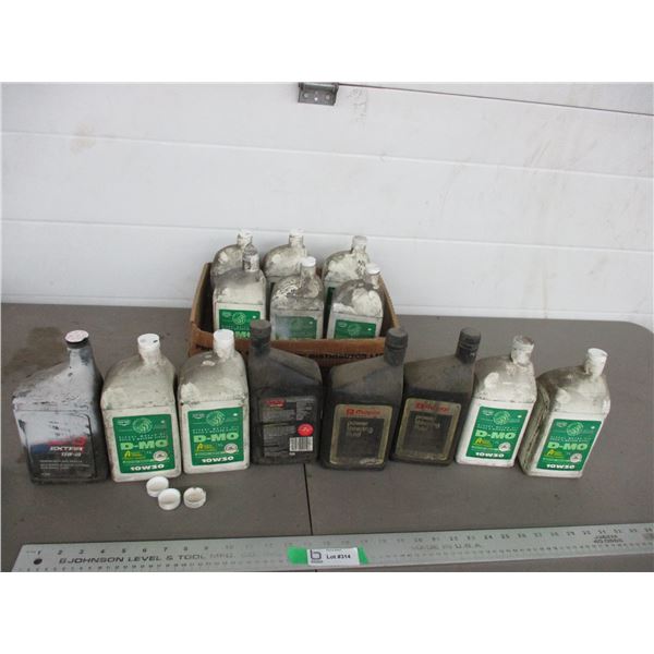 (8) Full 1 litre oil + partial oils 10w30, 15w40, power steering fluid