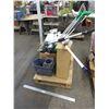 Image 1 : Pallet with cooler, mop pail, brush misc
