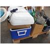 Image 2 : Pallet with cooler, mop pail, brush misc