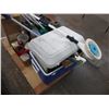 Image 4 : Pallet with cooler, mop pail, brush misc
