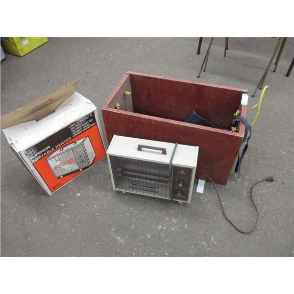 Wooden crate, heater