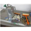Image 1 : Watering can, paint brushes, misc