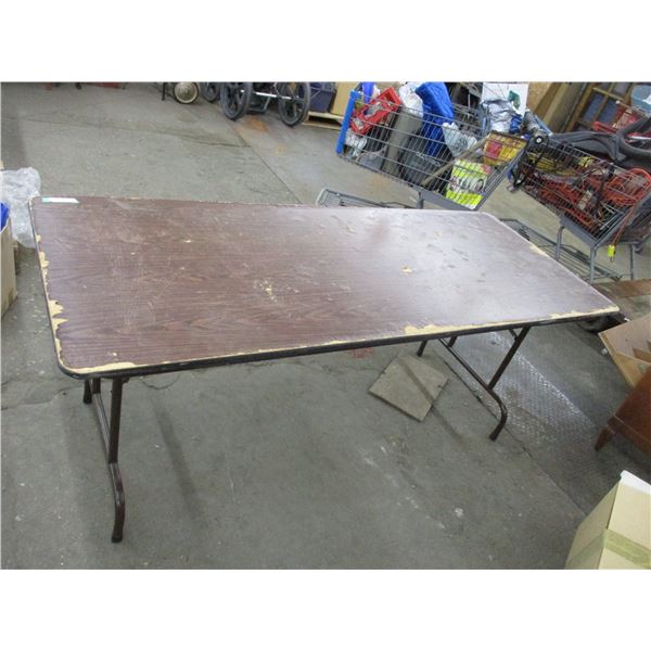 Folding wooden table, 6ftx30" wide - poor surface