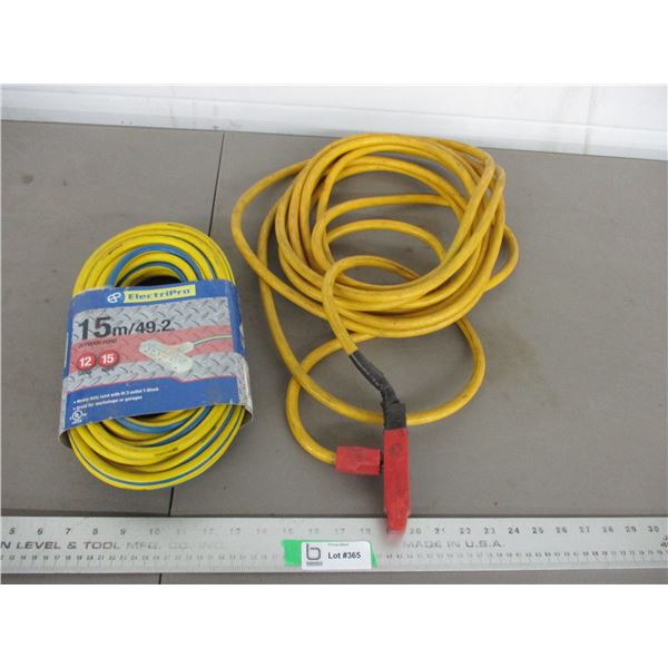 New 15 meter 12 gauge outdoor cord + other cord (been repaired)