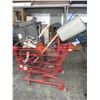 Image 1 : Shopping cart with electrical cords, lawn mower bagger, misc