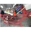 Image 2 : Shopping cart with electrical cords, lawn mower bagger, misc