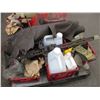 Image 4 : Pallet of nails, gas cans, tie downs, misc